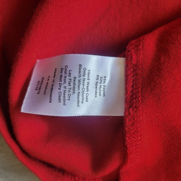 Talbots Womens Red Short-Sleeve Top With Rhinestone Embellishments & Back Zipper - Picture 7 of 9